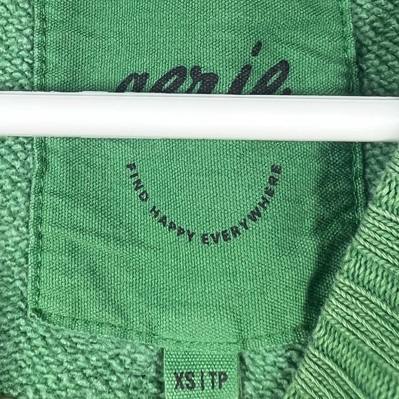 Aerie Down to Earth Oversized Green Spellout Logo Crewneck XS - Picture 4 of 6
